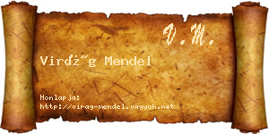 Virág Mendel névjegykártya
