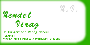 mendel virag business card
