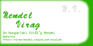 mendel virag business card